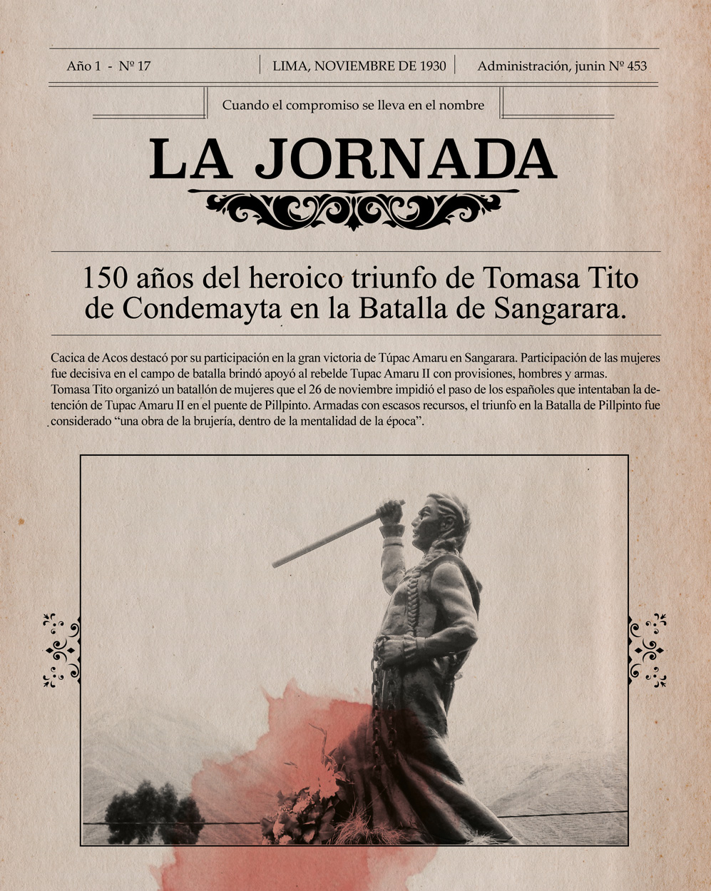 Tomasa Tito Condemayta, Túpac Amaru II, efeméride